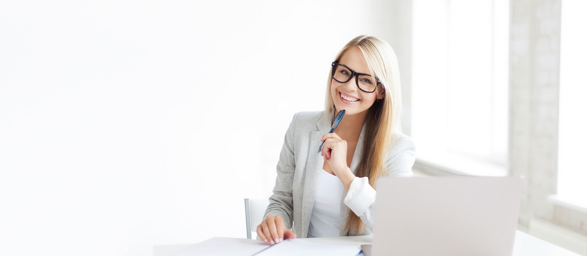 Business woman smiling